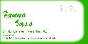 hanno vass business card